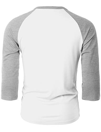 image for H2H Mens Casual Slim Fit Raglan Baseball Three-Quarter Sleeve Henley T