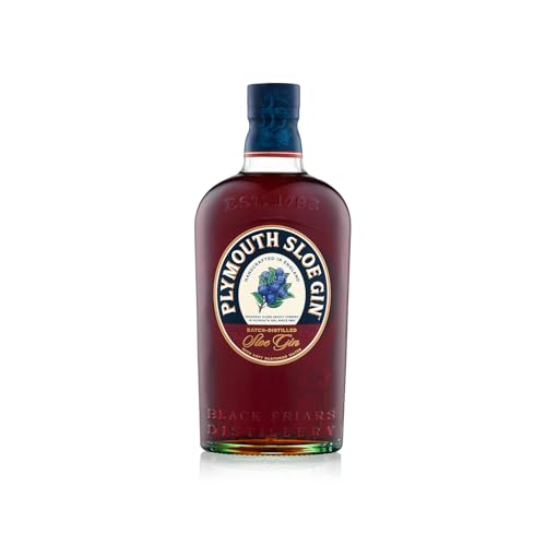 Plymouth Sloe Gin – Gin-Likör auf Basis von Schlehenbeeren mit fein-fruchtigen Noten und weichem...