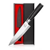 imarku Chef Knife 8-Inch Pro Japanese Kitchen Knife 7Cr17MoV High-Carbon Stainless Steel Paring Knife Ergonomic Handle Rasor Sharp Single-Bevel Edge Professional Gift for Women and Men