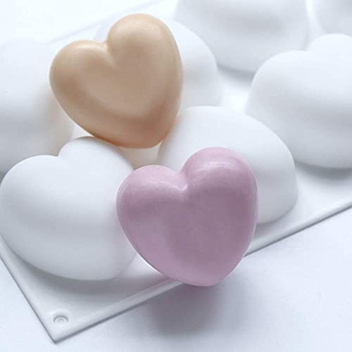 Image of FirstTry Mousse Cake Mold I 3D Fondant Silicone Baking Candy Mould I for Handmade DIY Soap Cakes French Dessert, Pastry, Chocolate, Cupcake, Ice Cream, Decoration Tools - 8 Cavity (Heart)