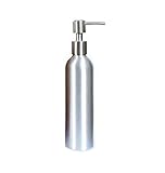 DERMALOGIC Massage Oil Warmer Replacement Bottle, Refillable Cosmetic Aluminum Bottle with Stainless Steel Pump, Professional Spa Massage Lotion Bottle Pump Set