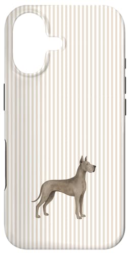 Great Dane Dog Mom Aesthetic in Tan Stripe Case for iPhone 17