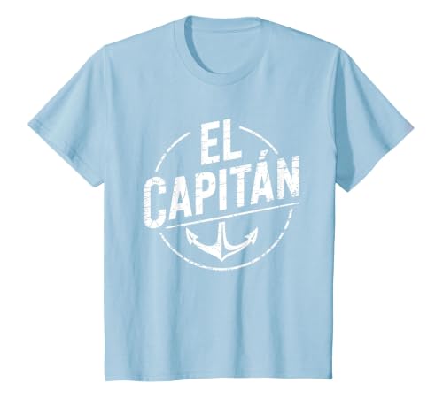 El Capitan Shirt Men Women Anchor Boat Captain Funny Boating T-Shirt, Youth, Baby Blue, Small