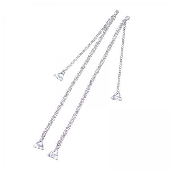 2x2x Bra Shoulder Strap Tank Tops Women Girls Halter Tops Rhinestone Bra Strap Silver Hook 2.2cm-image-0
