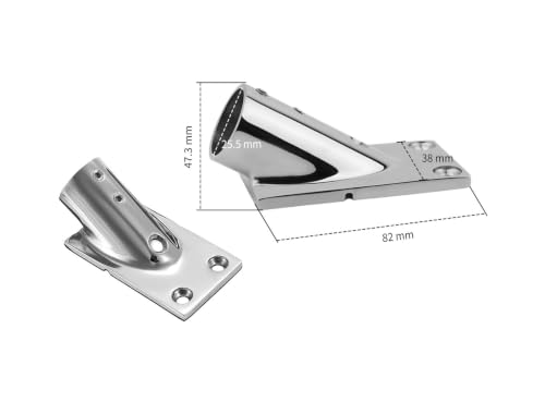 Pasamanos marino de acero inoxidable 316 con base rectangular de 30 grados 2