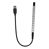  Mini USB Luz LED 5V 1W Lámpara de lectura Ángulo ajustable Linterna flexible portátil con 10 luces LED Para PC portátil Ordenador portátil Cargador portátil(negro)