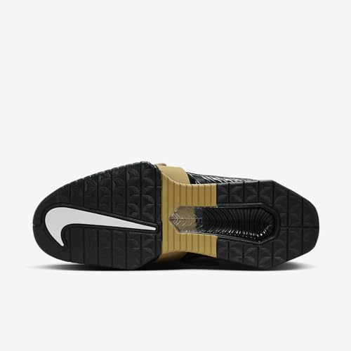 Nike Romaleos 4 Weightlifting Shoes (CD3463-001, Black/Metallic Gold/White/Metallic Gold) Size 8
