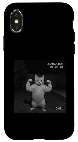 Funny Cat Flexing On Security Camera X}zP[X iPhone X/XS p