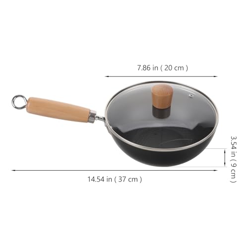 Wok pequeño de hierro fundido con tapa antiadherente miniatura 5