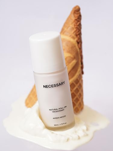 Image of Necessary Underarm Roll-On | Amber Wood Deodorant - 50ml | 24-Hour Protection | Prevents Body Odour, Hydrates & Brightens Skin | Aluminum & Alcohol Free | Stain-Free, Sulphate & Paraben Free | For All Skin Types