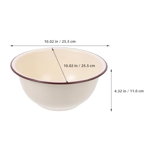 Tazón esmaltado retro beige 25.5 cm para cocina miniatura 4