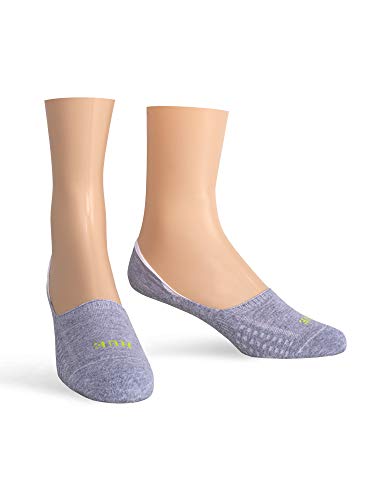 Hue Womens Air Cushion No-Show Socks, 3-Pair Liner Socks, Light Charcoal Heather/Grey, One Size Us #TOP1