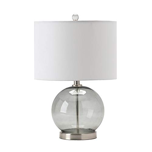 Best Deal 🛒 Crestview Collection Sedona 20.5 Inch Gray Round Glass Table Lamp for Living Room, Bedroom and Home Office