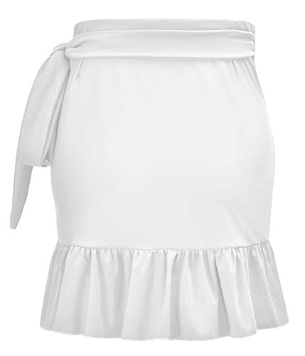 ChinFun Women's Ruffle Sarongs Beach Wrap Cover Up Swimwear Bikini Bottoms High Waisted Tankini Swim Skirts Swimdress2