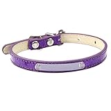 Halsband für kleine Hunde, verstellbar, mit Glitzer und Namensschild, Telefonnummer, Welpe, Hund, Gravur, Namensschild, personalisierbar