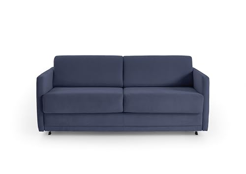 ATLANTIC home collection Schlafsofa Limone, hochwertig gepolstert, dunkelblau, Dauerschläfer mit 140/200 Liegefläche, 193x93x90 cm (BxTxH)