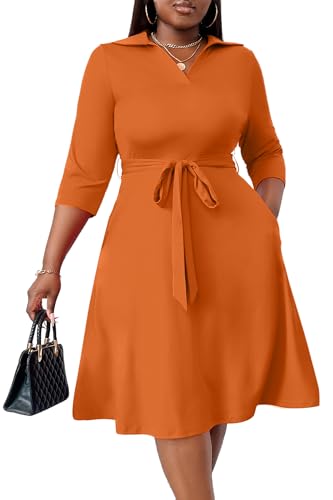 FANDEE Orange Dresses for Women Casual Summer, Orange Summer Dress