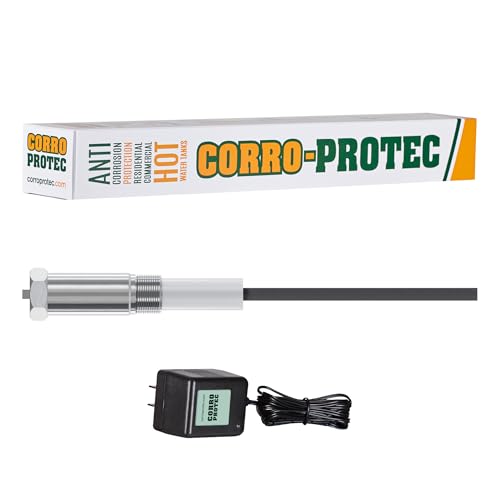 Image of Corro-Protec Powered Anode Rod for Water Heater, 20-Year Warranty, Eliminates Rotten Egg/Sulfur Smell within 24 hours, Stops Corrosion and Reduces Limescale, Electrical Anode Rod Made of Titanium