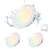 3x Spots LED Encastrable Dimmable, Royana 3 Température de Couleur Dimmable Plafonnier Encastré, IP44 Spot Encastré Led Intérieur Spots de Plafond pour salle de bain/salon/chambre/cuisine