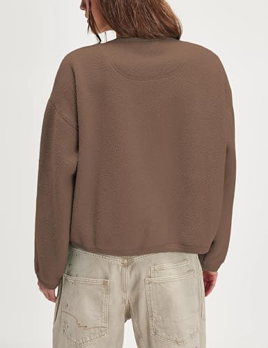 Majdan Womens Fuzzy Fleece Jacket Fall Casual Sherpa Cardigan Button Down Shacket Coats Outwear with Pockets3