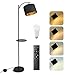 Produktbild SBARTAR Stehlampe LED stufenlos dimmbar, stufenlos Farbtemperatur ändern, mit Regal, Schwarz-Gold, Drehbarer Lampenschirm, E27 Stehleuchte mit Glühbirne, Fernbedienung, für Wohnzimmer, Schlafzimmer