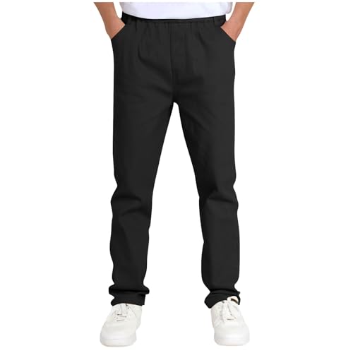 Boy's Uniform Pants Casual Stretch Pull on Chino Dress Pants Kids School Preppy Formal Yonth Twill Pants 5-14 Y