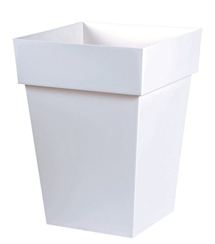 EDA Plastiques Pot TOSCANE carré blanc - 39 x 39 x 53 cm - 51 L