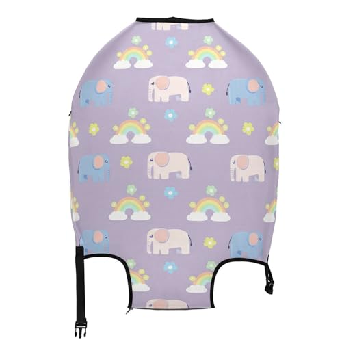 Joisal Colorful Luggage Protector Custom Suitcase Covers Baggage Elephants Rainbow Vacation Essentials Suitcase Sleeve, M, Fits 22-24 Inch Case2
