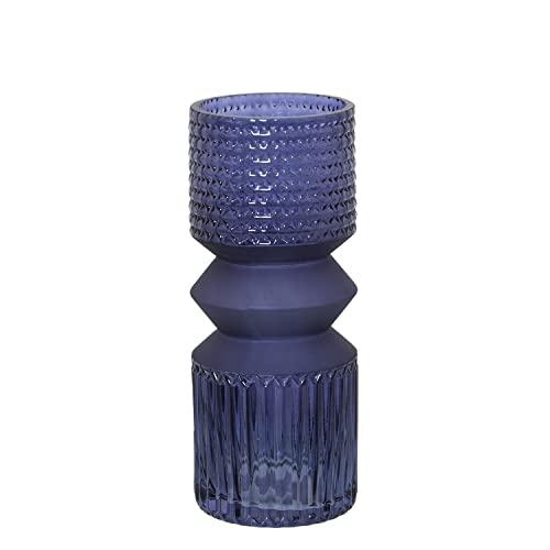 JARRÓN CRISTAL AZUL °10X25CM