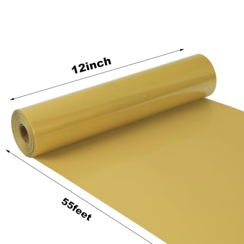 Image of guangyintong Heat Transfer Vinyl 12 inch x 55ft Gold Iron on Vinyl