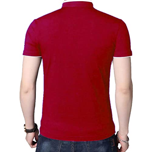 Image of Stylish and Handsome Mandarin Collar Half Sleeves T Shirt for Men Combo (Pack of 1)