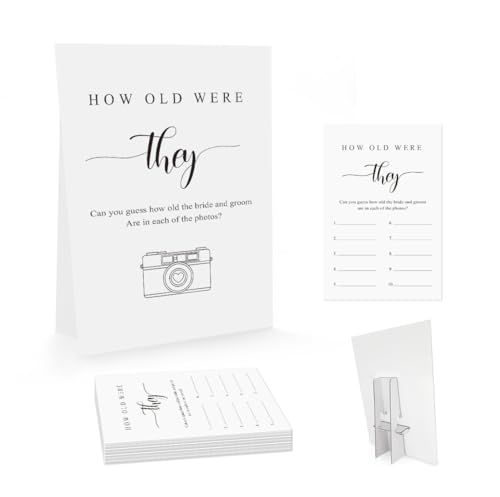 Jeu de mariage How Old were They original avec panneau explicatif et 30 fiches de vote