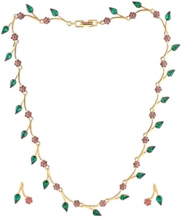 Estele Jewellery Sets for Women Gold Plated Bridal Necklace Jewellery Set with Earrings