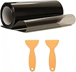 Car Headlight Film,30cm*300cm Self Adhesive Car Light Film, for Smoke Fog Light Taillight Headlight Tint, Vinyl Warp Film Sticker + 2 Squeegees (black)