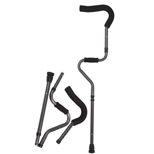 Muletas de aluminio para caminar, altura ajustable, plegables, para adultos, ligeras, ergonómicas, ayuda para caminar para hombres y mujeres