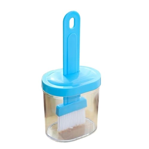 Lot de 2 pinceaux à huile for crêpières avec bouteille intégrée, outil cuisson haute température anti-poussière for la cuisine et maison Pour la cuisson ou la pâtisserie(Blue)