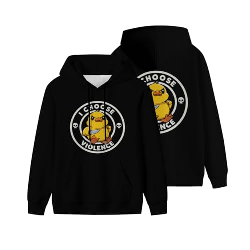 I Choose Violence Funny Duck Men Women Lightweight Kangaroo Pocket Hoodie