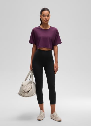 Image of CRZ YOGA Pima Cotton High Neck Crop T-Shirt