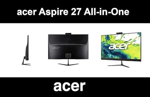 Image of Acer Aspire 27 All-in-One Desktop, 27 inch IPS FHD Display, AMD Ryzen 7 5825U (Ryzen 7 5000 Series), 32GB DDR4, 2TB SSD, Wi-Fi 6E, Webcam, Bluetooth 5.3, Windows 11 Pro, with DKZ USB Port Expander
