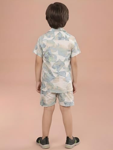 Image of POLKA TOTS 100% Cotton Co-Ord Set for Boys | Half Sleeve Shirt & Shorts Beach Outfit for Kids | Ultra-soft & Breathable Summer Clothes for Toddler & Baby Boy | Casual Dress & Printed Nightwear Set