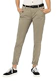 Urban Surface Damen Chino Stoff-Hose mit Flecht-Gürtel Middle-Green XL