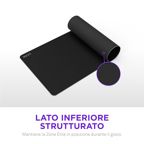 Nzxt Zone Elite – Tappetino Per Mouse Da Gioco Xxl Di Qualità Premium – Superficie Ultra-Liscia In Tessuto Nano-Knit – Ottimizzato Per Velocità E Controllo – Resistente Ai Liquidi – Nero - 7