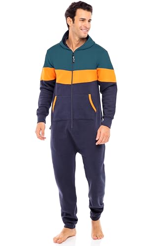 Skylinewears Men's Fleece Hooded Onesie Stylish Zip-Up Jumpsuit Pajamas & Casual Playsuit3