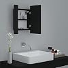 vidaXL-Armario-Espejo-de-Bano-con-Luz-LED-Inodoro-Aseo-Muebles-Mobiliario-Almacenamiento-Estante-Decoracion-Adorno-Negro-40x12x45-cm