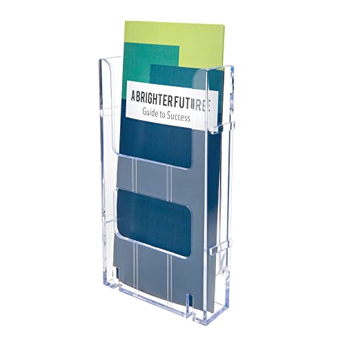 Porte-brochure Deflecto Lit LOC acrylique transparent anti-gaspillage de flyers