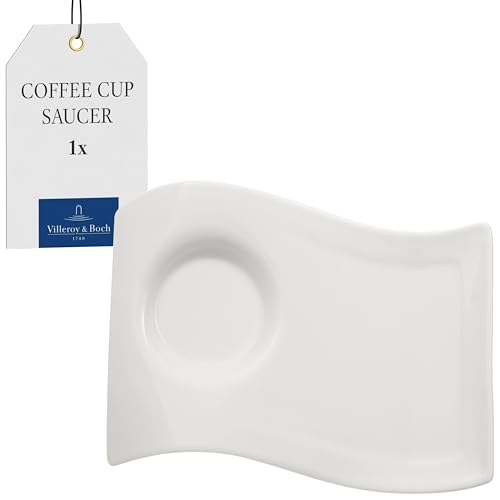 Villeroy & Boch NewWave Caffè Large Party Plate Saucer, 22 x 17 cm, Premium Porcelain, White