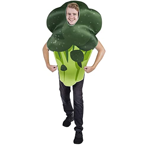 Single Funny Fruit & Veggie Costume | Slip On Halloween Costume For Women And Men| One Size Fits All | Broccoli Costume #TOP7