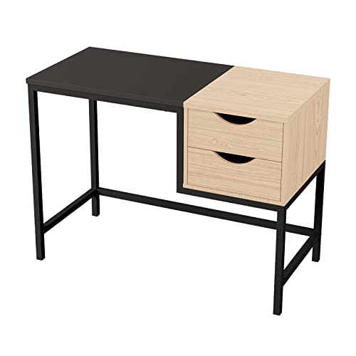 Jiexi Small Computer Desk For Small Spaces, Modern Home Office Desk With Drawers, 39.3 Inch Home Office Laptop Table, Study Table For Bedroom, Office, Dorm And Workplace #TOP6