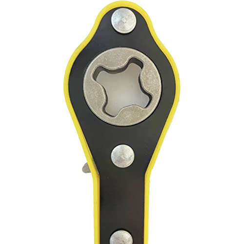 Image of 13 Inch Auto Labor-Saving Ratchet Wrench for Scissors Jack, 360 Swivel Tire Wheel Lift Speed Handle Repair Tool for Small Car /Vans /Travel /SUVs, Cross Head With Converter