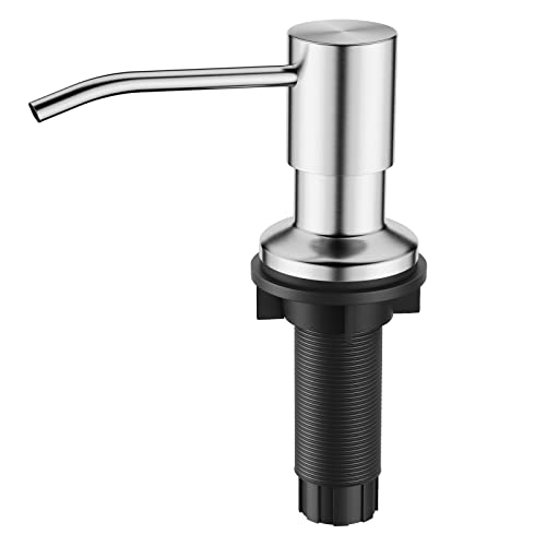 FORIOUS Soap Dispenser for Kitchen Sink, Built in Sink Soap Dispenser, Countertop Soap Dispenser with 500ML/18OZ Bottle, Lotion Dispenser for Kitchen Sink Built in Refill from The Top, Brushed Nickel